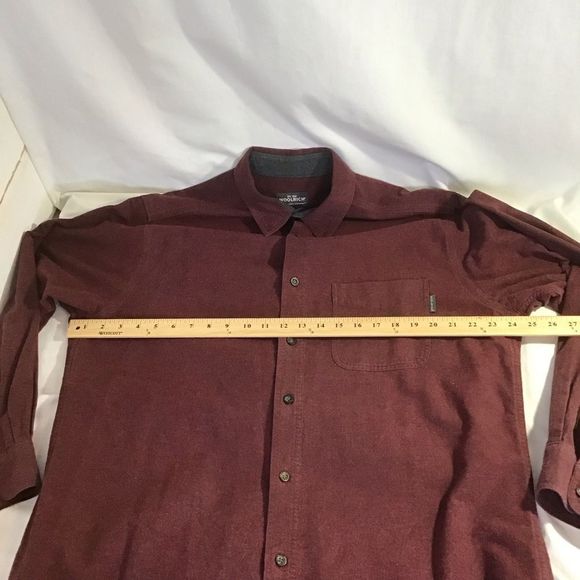 Woolrich Button Up Shirt Long Sleeve Cotton Ruby - Picture 6 of 7